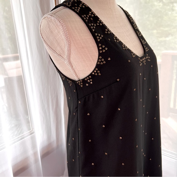 Free People Soho Studded Sleeveless V  Neck Mini Dress Black Size 0 NWT - Picture 9 of 16